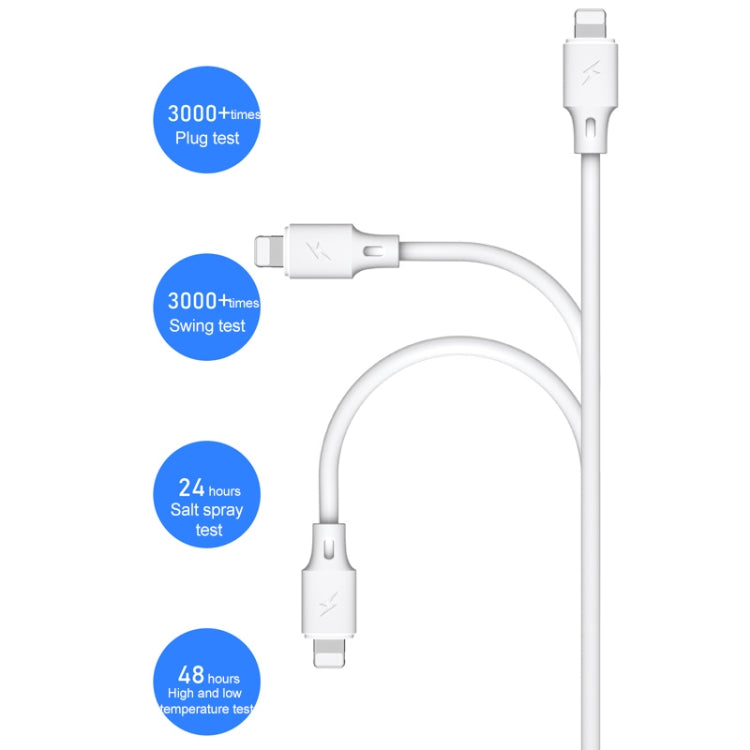 WK WDC-105i 2.4A 8 Pin Full Speed Pro Charging Data Cable, Length: 25cm(Black) - Normal Style Cable by WK | Online Shopping UK | buy2fix