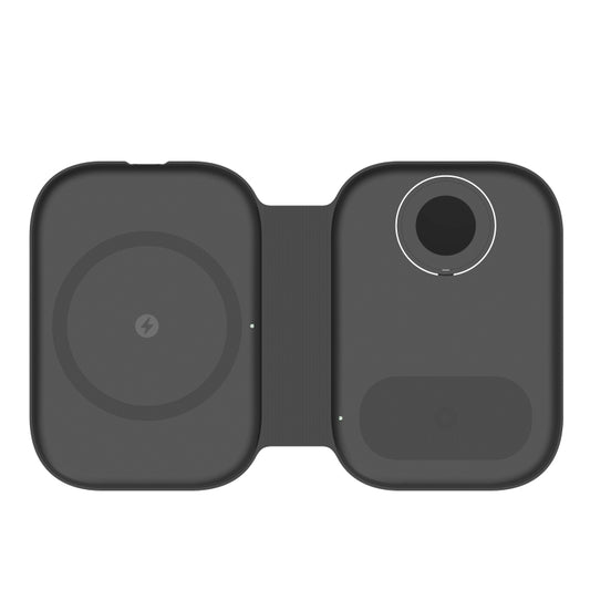 F20 3 in 1 15W Multi-function Magnetic Folding Wireless Charger for iPhone Series & Apple Watches & AirPods(Black) - Wireless Charger by buy2fix | Online Shopping UK | buy2fix
