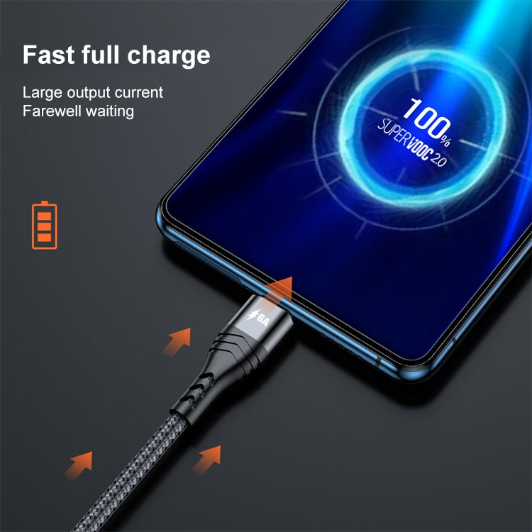 ADC-138 66W 3 in 1 USB to 8 Pin + Micro USB + USB-C / Type-C Fast Charging Braided Data Cable, Cable Length: 1.2m(Grey) by buy2fix