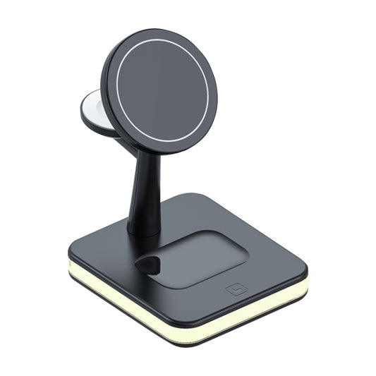 991 3 in 1 15W Electromagnetic Induction Wireless Fast Charging with 360 Degree Rotating Holder(Black) - Wireless Charger by buy2fix | Online Shopping UK | buy2fix