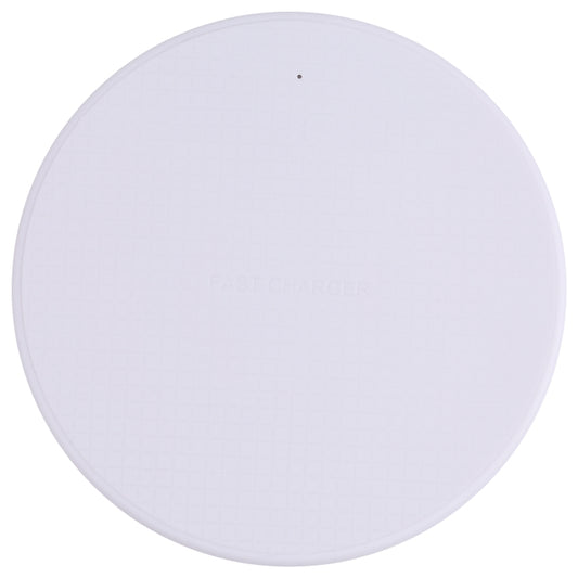 10W QI Plaid Pattern Round Plastic Wireless Charger (White) - Wireless Charger by buy2fix | Online Shopping UK | buy2fix