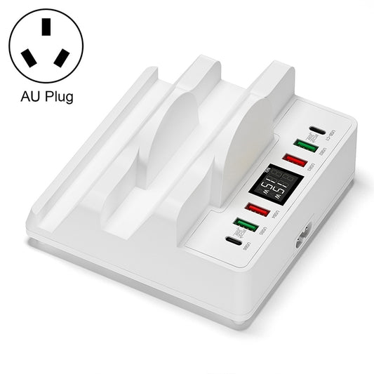 F6 Multifunctional Dual Wireless Charger with Phone Holder & Current Display, AU Plug - Multifunction Charger by buy2fix | Online Shopping UK | buy2fix