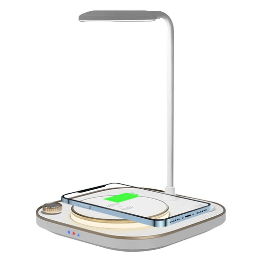 X3 15W 3 in 1 Wireless Charger, Table Lamp (White) - Wireless Charger by buy2fix | Online Shopping UK | buy2fix
