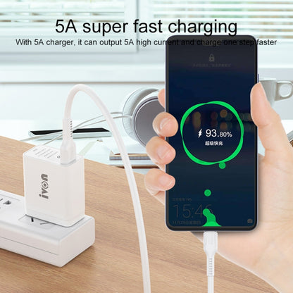 IVON CA86 5A Type-C / USB-C Super Fast Charging Data Cable, Length: 1m (White) - USB-C & Type-C Cable by IVON | Online Shopping UK | buy2fix