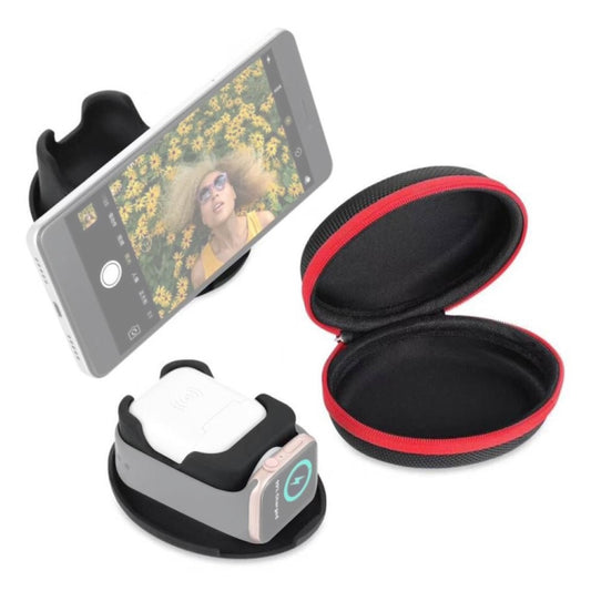 3 in 1 Charger Holder Base for Watch & AirPods with Zippered Storage Bag & Carabiner - Other Accessories by buy2fix | Online Shopping UK | buy2fix