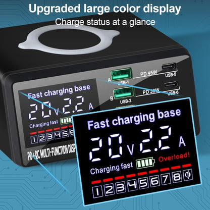 X9D 110W Multi-ports Smart Charger Station + Wireless Charger AC100-240V, EU Plug (Black) by buy2fix