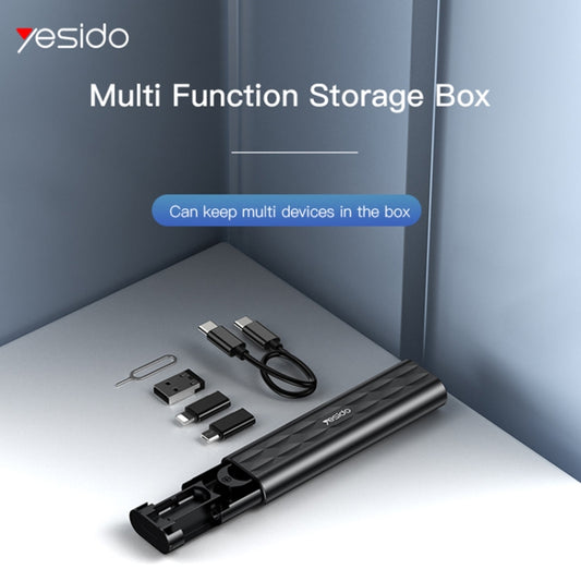 YESIDO CA114 5 in 1 Multifunctional Charging Data Cable Storage Box Suit (Black) - Cable Organizer by Yesido | Online Shopping UK | buy2fix