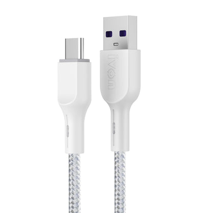 IVON CA85 Type-C / USB-C Super Fast Charging Data Cable, Length: 1m (White) - USB-C & Type-C Cable by IVON | Online Shopping UK | buy2fix