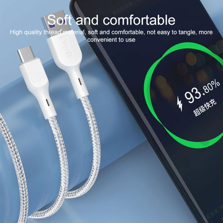 IVON CA85 Type-C / USB-C Super Fast Charging Data Cable, Length: 1m (White) - USB-C & Type-C Cable by IVON | Online Shopping UK | buy2fix