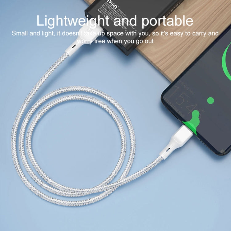 IVON CA85 Type-C / USB-C Super Fast Charging Data Cable, Length: 1m (White) - USB-C & Type-C Cable by IVON | Online Shopping UK | buy2fix