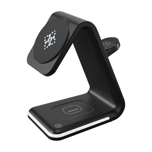 B17 3 in 1 Magnetic Wireless Vertical Charger (Black) - Wireless Charger by buy2fix | Online Shopping UK | buy2fix