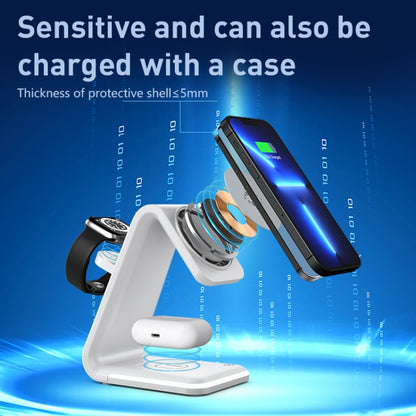 B17 3 in 1 Magnetic Wireless Vertical Charger (White) - Wireless Charger by buy2fix | Online Shopping UK | buy2fix