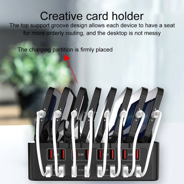 YFY-A55 150W 16 x USB Ports Smart Charging Station with Phone & Tablet Stand, UK Plug - Multifunction Charger by buy2fix | Online Shopping UK | buy2fix