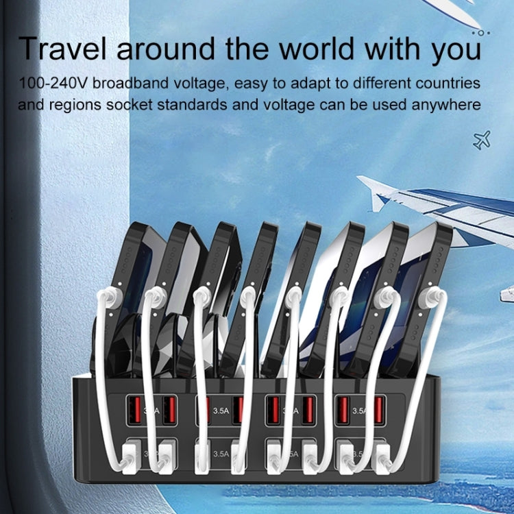 YFY-A55 150W 16 x USB Ports Smart Charging Station with Phone & Tablet Stand, UK Plug - Multifunction Charger by buy2fix | Online Shopping UK | buy2fix