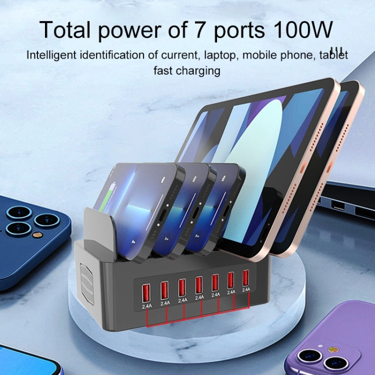 YFY-A54 100W USB + Type-C 5-Ports Smart Charging Station with Phone & Tablet Stand, AU Plug by buy2fix