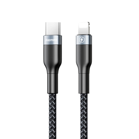 REMAX RC-009i 1m 2.22A USB-C / Type-C to 8 Pin 20W PD Fast Charging Data Cable(Black) - 2 in 1 Cable by REMAX | Online Shopping UK | buy2fix