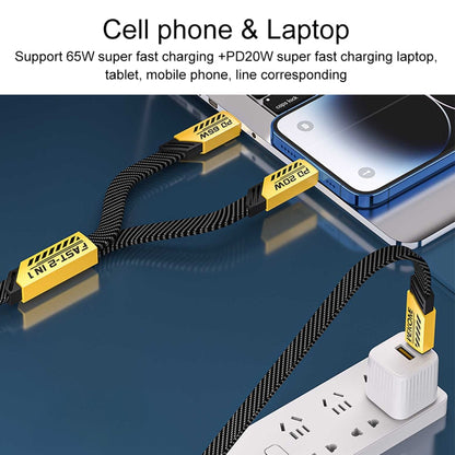 WK WDC-189 Armor Series 2 in 1 65W USB-C/Type-C to USB-C/Type-C+8 Pin Magnetic Data Cable, Length: 1.2m(Tarnish) - Multifunction Cable by WK | Online Shopping UK | buy2fix