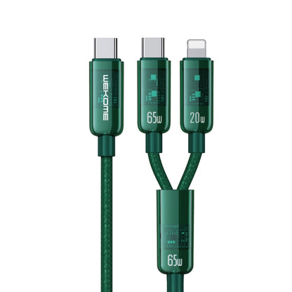 WK WDC-194 Pioneer Series 2 in 1 65W USB-C/Type-C to USB-C/Type-C+8 Pin Fast Charging Data Cable, Length: 1m(Green) - Multifunction Cable by WK | Online Shopping UK | buy2fix