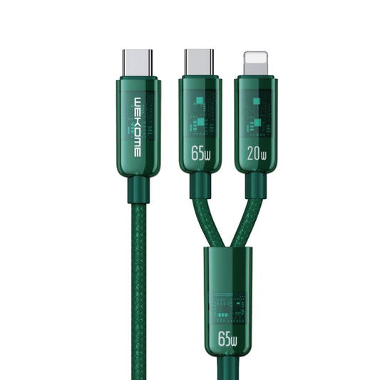 WK WDC-194 Pioneer Series 2 in 1 65W USB-C/Type-C to USB-C/Type-C+8 Pin Fast Charging Data Cable, Length: 1m(Green) - Multifunction Cable by WK | Online Shopping UK | buy2fix