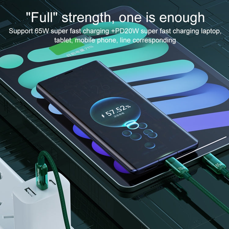 WK WDC-194 Pioneer Series 2 in 1 65W USB-C/Type-C to USB-C/Type-C+8 Pin Fast Charging Data Cable, Length: 1m(Green) - Multifunction Cable by WK | Online Shopping UK | buy2fix