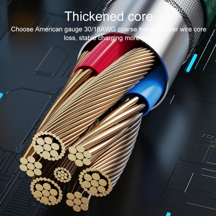WK WDC-194 Pioneer Series 2 in 1 65W USB-C/Type-C to USB-C/Type-C+8 Pin Fast Charging Data Cable, Length: 1m(Black) - Multifunction Cable by WK | Online Shopping UK | buy2fix