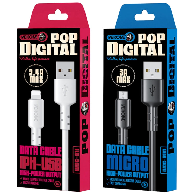 WEKOME WDC-01 Tidal Energy Series 2.4A USB to 8 Pin PVC Data Cable, Length: 1m (Black) - Normal Style Cable by WK | Online Shopping UK | buy2fix