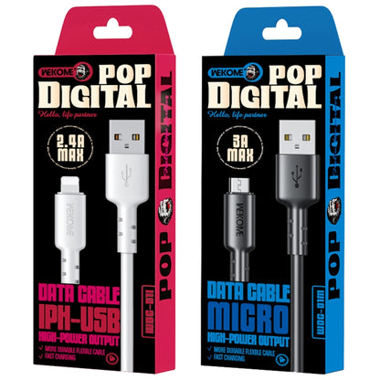 WEKOME WDC-01 Tidal Energy Series 2.4A USB to 8 Pin PVC Data Cable, Length: 1m (Black) - Normal Style Cable by WK | Online Shopping UK | buy2fix