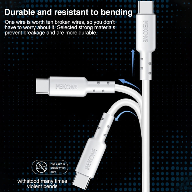 WEKOME WDC-01 Tidal Energy Series 2.4A USB to 8 Pin PVC Data Cable, Length: 1m (White) - Normal Style Cable by WK | Online Shopping UK | buy2fix