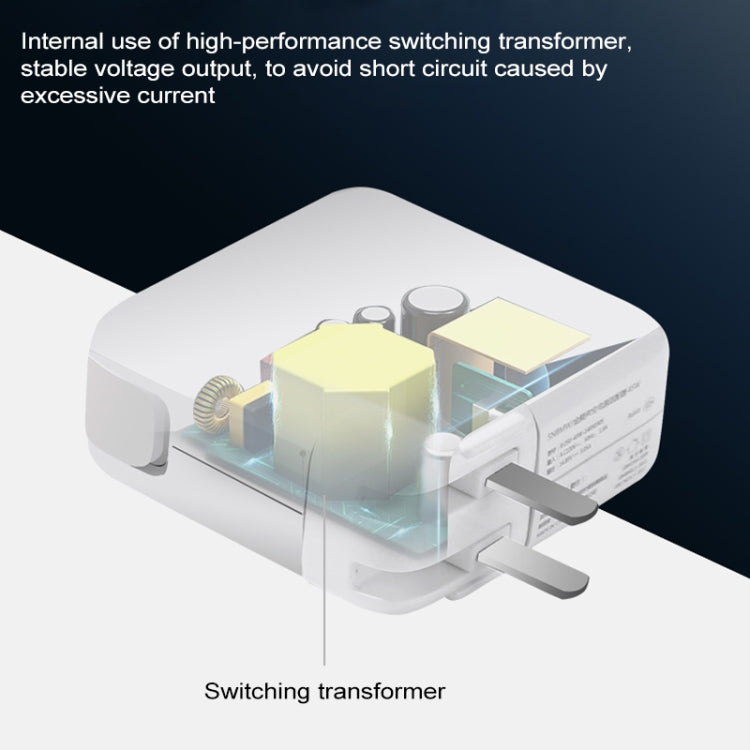 87W Type-C Power Adapter Portable Charger with 1.8m Type-C Charging Cable, AU Plug (White) by buy2fix