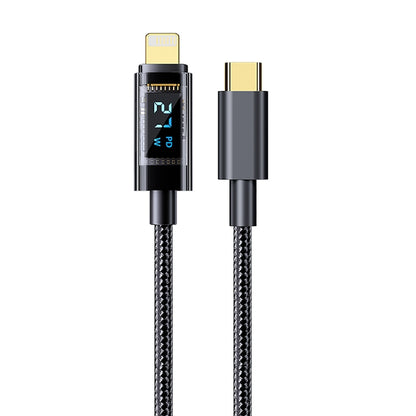 Mutural Li-CC005 1.2m PD20W Transparent Digital Display USB-C / Type-C to 8 Pin Charging Data Cable - 2 in 1 Cable by Mutural | Online Shopping UK | buy2fix