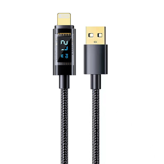 Mutural Li-CC008 1.2m 10W Transparent Digital Display USB to 8 Pin Charging Data Cable - Normal Style Cable by Mutural | Online Shopping UK | buy2fix