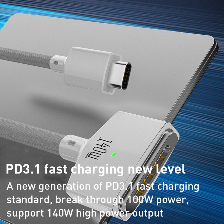 140W USB-C / Type-C to MagSafe 3 Magnetic Fast Charging Cable, Length:2m (White) by buy2fix