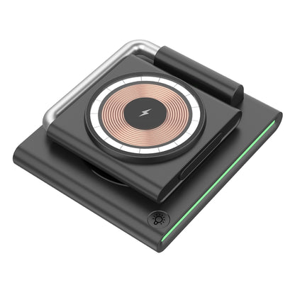 KTM8 15W 3 in 1 Portable Folding Magnetic Wireless Charger (Black) by buy2fix