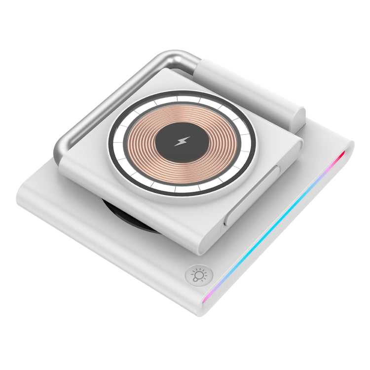 KTM8 15W 3 in 1 Portable Folding Magnetic Wireless Charger (White) by buy2fix