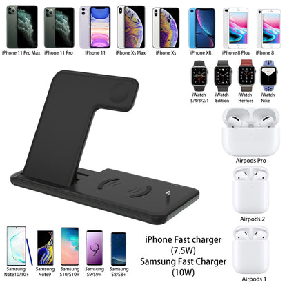 Q20 4 In 1 Wireless Charger Charging Holder Stand Station For iPhone / Apple Watch / AirPods, Support Dual Phones Charging (Black) - Wireless Charger by buy2fix | Online Shopping UK | buy2fix