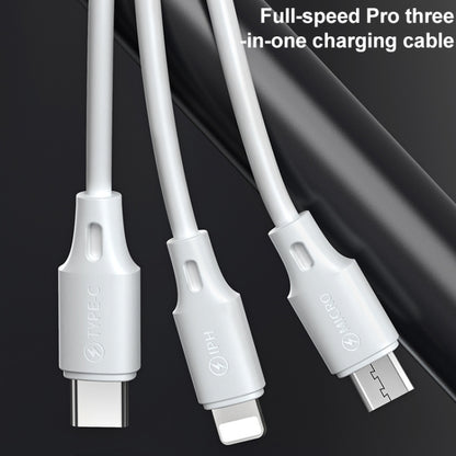 WK WDC-103 3A 3 In 1 8 Pin + Micro USB + Type-C / USB-C Fullspeed Pro Charging Data Cable, Length: 1.15m (White) - Multifunction Cable by WK | Online Shopping UK | buy2fix
