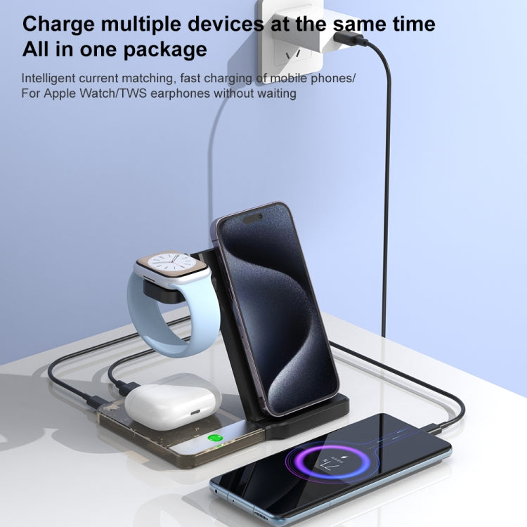 U17 15W 5 in 1 Folding Magnetic Wireless Charger with Night Light (White) by buy2fix