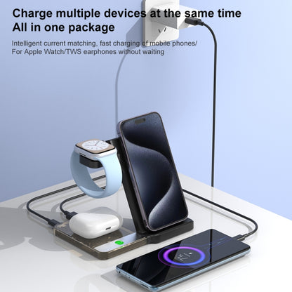 U17 15W 5 in 1 Folding Magnetic Wireless Charger with Night Light (White) by buy2fix