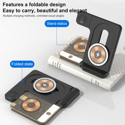 U17 15W 5 in 1 Folding Magnetic Wireless Charger with Night Light (White) by buy2fix