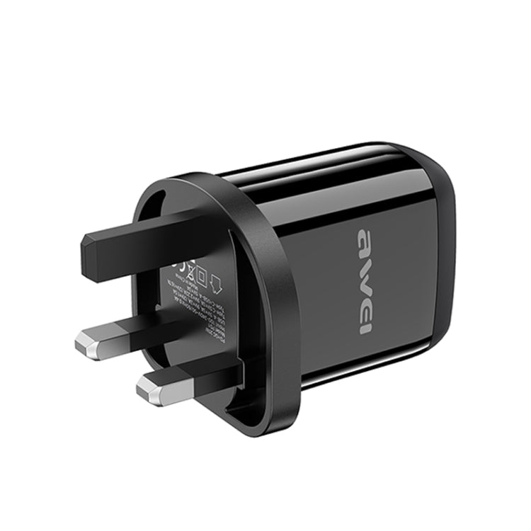 awei PD1 20W PD Type-C + QC 3.0 USB Interface Fast Charging Travel Charger with Data Cable, UK Plug - USB Charger by awei | Online Shopping UK | buy2fix