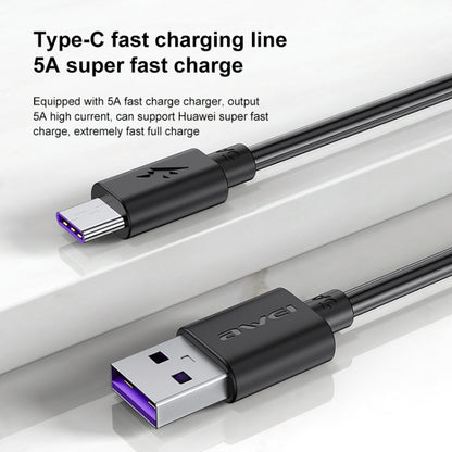 awei PD1 20W PD Type-C + QC 3.0 USB Interface Fast Charging Travel Charger with Data Cable, UK Plug - USB Charger by awei | Online Shopping UK | buy2fix