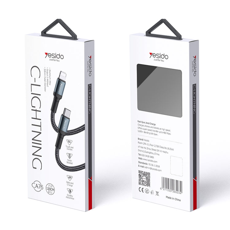 Yesido CA76 20W USB-C / Type-C to 8 Pin Charging Cable, Length: 1.2m - 2 in 1 Cable by Yesido | Online Shopping UK | buy2fix