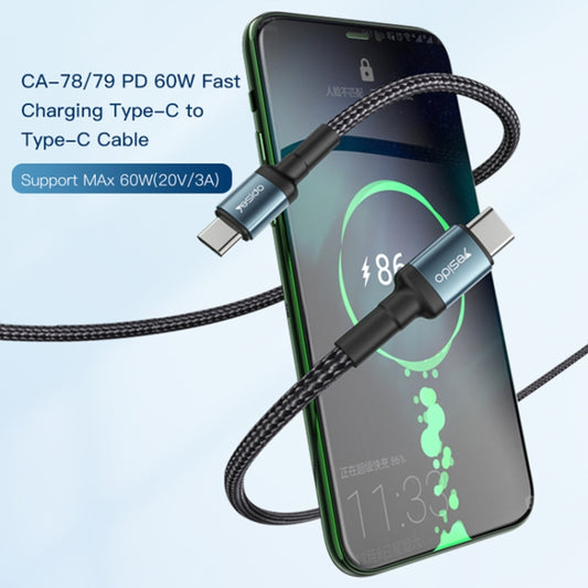 Yesido CA78 PD66W USB-C / Type-C to USB-C / Type-C Charging Cable, Length: 1.2m - USB-C & Type-C Cable by Yesido | Online Shopping UK | buy2fix