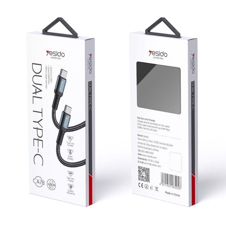 Yesido CA78 PD66W USB-C / Type-C to USB-C / Type-C Charging Cable, Length: 1.2m - USB-C & Type-C Cable by Yesido | Online Shopping UK | buy2fix