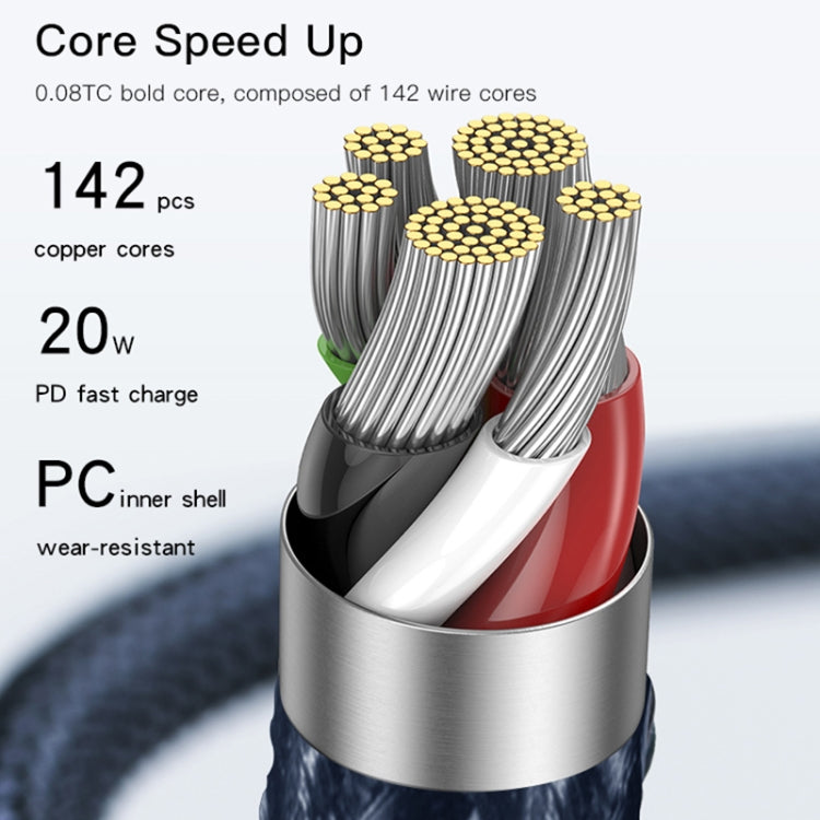 Yesido CA95 3A 20W USB-C / Type-C to 8 Pin Fast Charging Cable, Length: 1.2m - 2 in 1 Cable by Yesido | Online Shopping UK | buy2fix