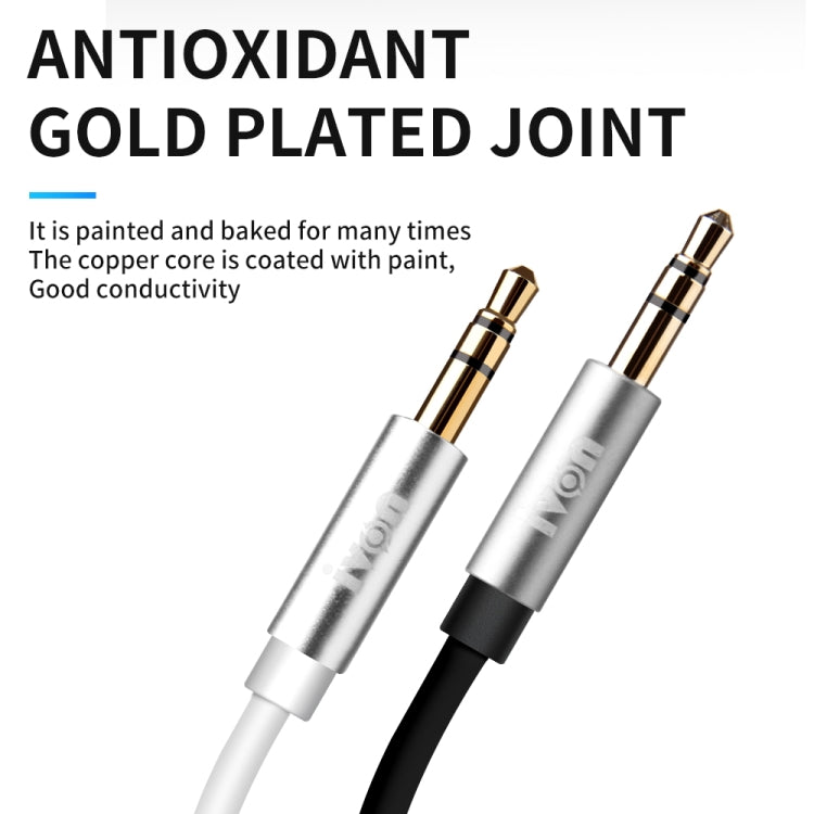 IVON CA55 3.5mm Male to Male AUX Audio Cable, Cable Length: 1m(White) - Video & Audio Cable by IVON | Online Shopping UK | buy2fix