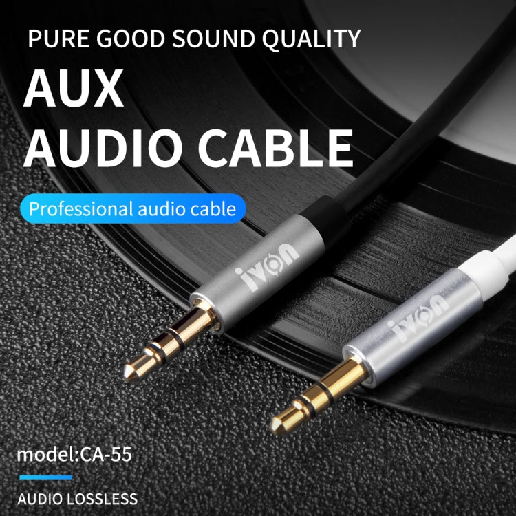 IVON CA55 3.5mm Male to Male AUX Audio Cable, Cable Length: 1m(White) - Video & Audio Cable by IVON | Online Shopping UK | buy2fix