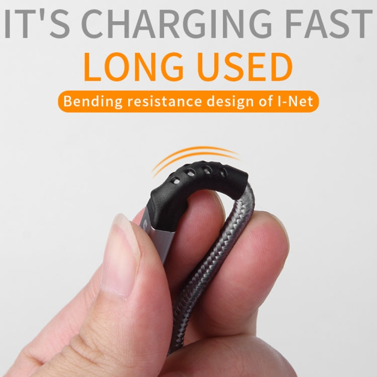IVON CA89 2.1A USB to Micro USB Braid Fast Charge Data Cable, Cable Length: 1m (Grey) - Micro USB Cable by IVON | Online Shopping UK | buy2fix