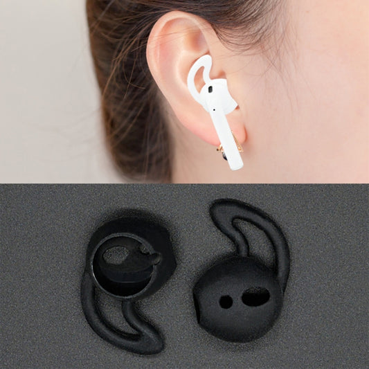 2pcs Wireless Bluetooth Earphone Silicone Ear Caps Earpads for Apple AirPods(Black) - Anti-dust & Ear Caps by buy2fix | Online Shopping UK | buy2fix