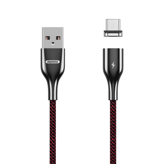 REMAX RC-158m 3A USB zu Micro USB Schnittstelle Laden + Übertragung Magnetische Anziehung Polyester Zweifarbig geflochtenes Datenkabel, Kabellänge: 1m (Rot)